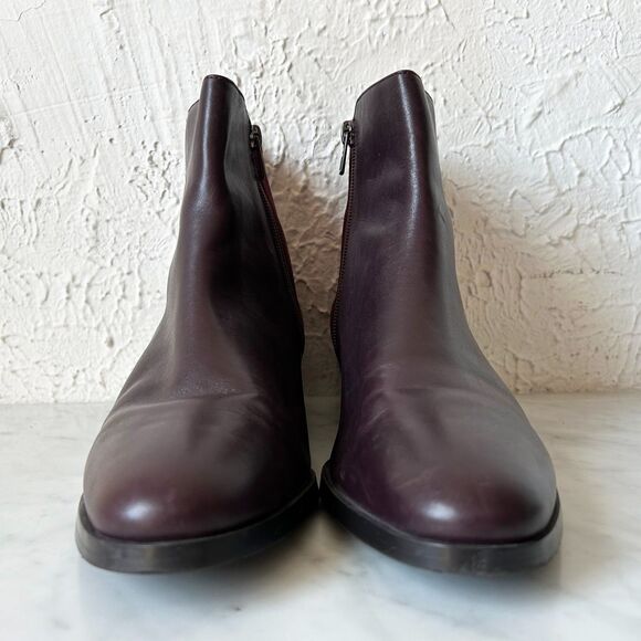 Coach Carmen Ankle Boot Oxblood Suede/Leather Side Zip - Women's Size 9.5/39.5 - Picture 4 of 10